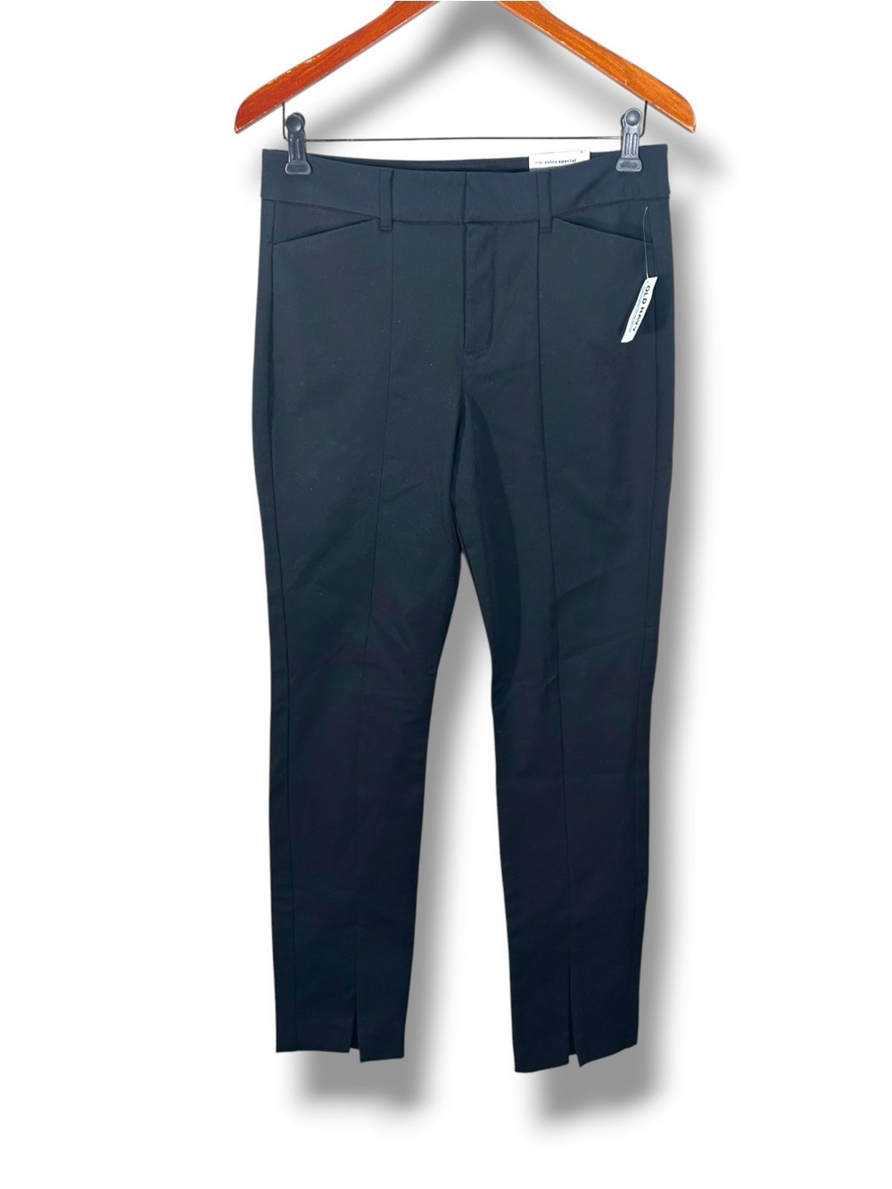 NWT Old Navy Women’s Black High Rise Pixie Split Hem Trousers Size 8